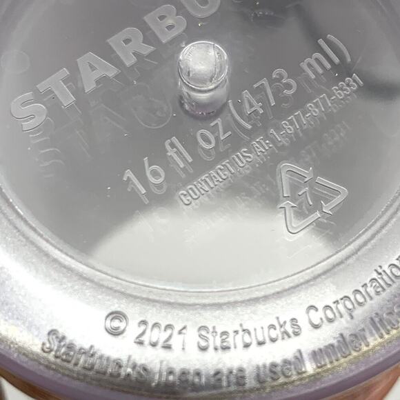Starbucks 2021 16 oz. Tumbler Sparkling Gold With Green Lid & Straw Mermaid Logo - Picture 10 of 10